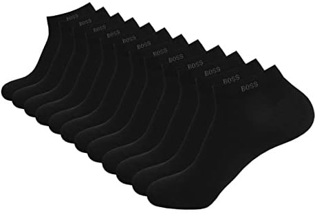 BOSS Herren Sneaker Socken Business Socks AS Uni CC 6 Paar, Farbe:Schwarz, Größe:47-50, Artikel:-001 black