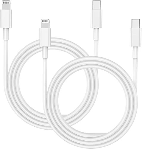 Lot de 2 câbles USB C vers Lightning 1 m, câble de charge iPhone certifié Apple MFi USB C charge rapide pour iPhone 14/14Pro/14Pro Max/ 13/13 mini/13 Pro/13Pro Max/12/12 mini/12Pro/12 Pro Max/11/X/XS