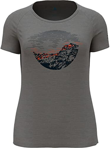 Odlo Damen Ascent Performance Wool 130 Kurzarm Shirt, Grey Melange