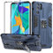 Btstring Cover per Huawei P30 Pro con Pellicola Protettiva, Militare Custodia con Stand Supporto Bumper Antiurto Case, TPU+PC Dual Layer Custodia- Blu