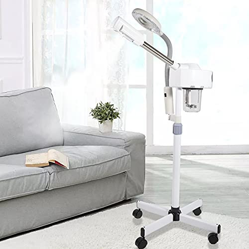 Facial Steamer Led 3X 5X Vaporizador Facial Lámparas Máquinas Spa Sauna Facial 2 en 1 Vapor Vapor Vapor Ozono Lámpara Lupenlampe Salon Vaporizador Salón Vaporizador Salón Vaporizador