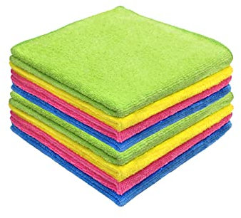 König & Söhne Premium Mikrofasertücher Putzlappen 8er Set 40cmx40cm Fusselfrei extrem Saugstark Streifenfrei Kratzerfrei Lappen Reinigungstücher Putztücher Bunt (15,74 x 15,74)