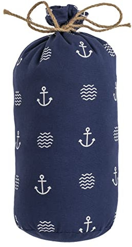 Türstopper Türpuffer Türsack aus Stoff im maritimen Design, dekorativ für Boden stehend, 1,5kg schwer gefüllt (Anker Allover - blau)