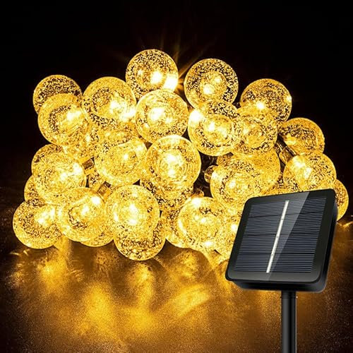 AGOTD Guirlande lumineuse solaire d'extérieur 6M 40LED avec 8 modes IP65 étanche pour jardin, balcon, terrasse, arbres, mariage, fêtes