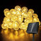 AGOTD Catena luminosa solare per esterni, 6 m, 40 LED, per esterni, 8 modalità, con sfere di cristallo, impermeabile, per giardino, balcone, terrazza, matrimonio, feste (bianco caldo)