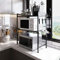 Estante de Cocina, Soporte para microondas, Ideal para Colgar Multifuncional Organizador Estantería Cocina Soporte Extensible para Microondas Estante (42 cm (40-65 cm) (40/64*36,5*78 cm (negro)-1 ud.)