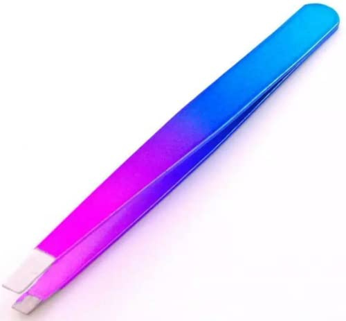 1x Augenbrauen Pinzetten für eingewachsene Haare Gesichtshaare Augenbrauenzupfen Regenbogen aus Edelstahl (1x Stück)