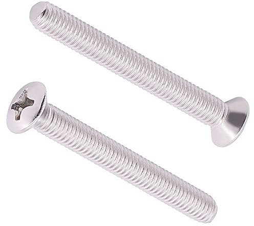 M4-0.7 x 30mm (50 pcs) Oval Head Phillps Drive Machine Screws, Cross Recessed Machine Screws with Slightly Raised Countersunk Head, 304 Stainless Steel 18/8, GB820