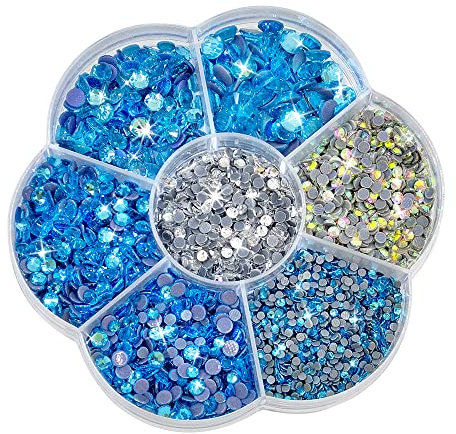 Liliume 5000pcs Hotfix Strasssteine Aquarmarine Strasssteine 21 Farben 5 Größen SS6-SS30 für DIY Handwerk(Aquarmarine)