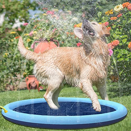 Splash Sprinkler Pad Für Hunde, Hunde Spritzpad, Hunde Spritzspielmatte, Rutschfester Dicker Hundepool, Sommer Wasser Spielzeug Im Freien, Lustige Hinterhof Brunnen Spielmatte Für Oder Haustierhunde