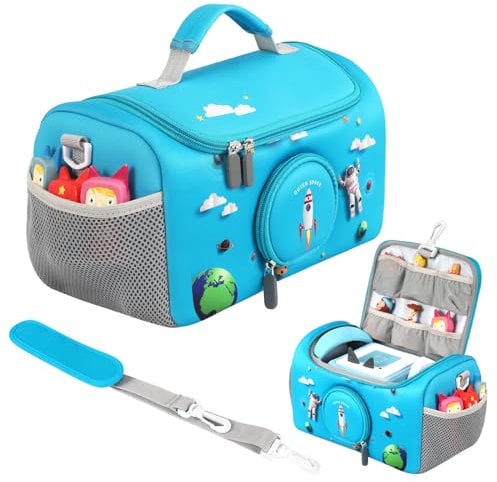 OUKNAK Tragetasche für Toniebox Starter Set, Aufbewahrungstasche für Audio Player, Tragebox für Zubehör, Reisetasche (Blau)