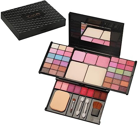 Trousse Trucchi Donna, Trousse Trucchi Ragazza, 49 Colore Palette di Ombretti per Trucco, Trucchi Tutto in Uno Tavolozza Completo Valigetta con Ombretto, Gloss, Rossetti e Polveri Viso