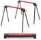 COSTWAY Folding Saw Horse Twin Pack, Heavy Duty Workbench with Footpads and 2 x 4 Support Arms, Fully Assembled Metal Trestle Stands Sawhorse for Sawing Work, Each Max Load 500kg (Red)
