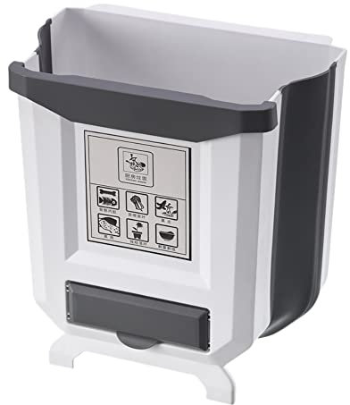 Naemriee Poubelle de Cuisine Murale Pliable Poubelle de Voiture Portable pour Salle de Bain Armoire de Cuisine Porte Rangement de Cuisine(B)