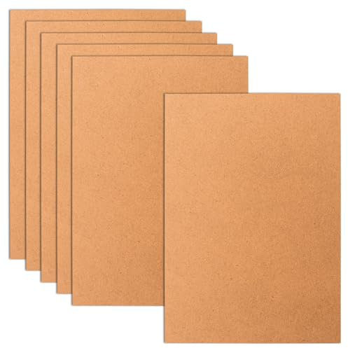 Lot de 6 planches rectangulaires en bois MDF A4 pour travaux manuels, 2 mm, pour gravure laser, peinture, pyrogravure, projets de bricolage et décoration (30 x 21 cm)