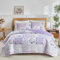 Joyreap Parure de lit 3 pièces en patchwork floral pour très grand lit californien, 259,1 x 289,6 cm, motif fleurs violettes et roses, couvre-lit en microfibre douce et confortable, jeté de lit pour