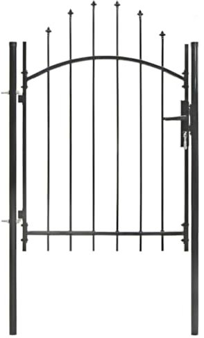 Furniture Home Tools Garden Gate Steel 1x1.75 m Black
