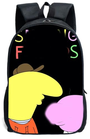 PEAJPBS Smiling Anime Schulrucksack Kinder Lächelnder Freund Gamer Rucksack, School Backpack for Kid Boys Girls Teens Lightweight Bookbag Laptop Backpack Casual Daypack Schwarz 40 * 30 * 13cm