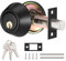Faankiton Puerta Cerradura con Cerrojo de Doble Cilindro, Cerradura de Cerrojo con Llave, Cerradura de Cerrojo de Puerta, Cerradura de Puerta, Cerrojo de Roseta, Pomo Redondo para Puerta (Negro)