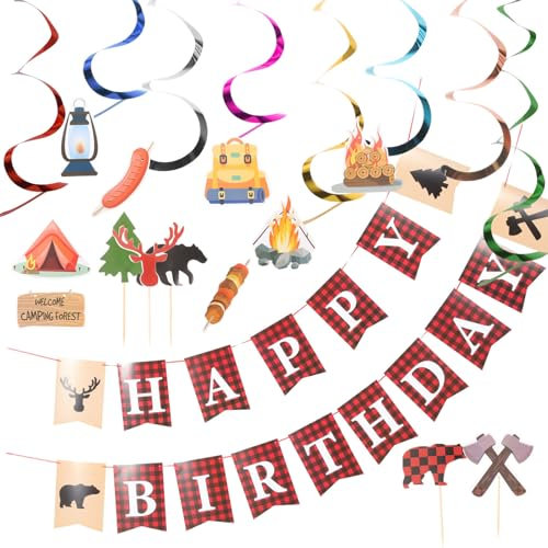 KITANDOVE 1juego Decoración De Fiesta De Cumpleaños Bbq Banner Personalizado y Accesorios Para Pastel De Topper y Guirnalda Para Celebraciones Adorables y Recuerdos Memorables