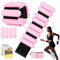 RYACO Handgelenkgewichte Knöchelgewichte, 2er Set (2x0,5KG, je 0,5KG), Verstellbare Gewichtsmanschetten Gewichte, für Handgelenk, Beine und Arme, für Übung Gehen Joggen Yoga Pilates Aerobic, Rosa