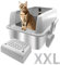 CIGAA Stainless Steel Litters Tray With Double Filter Pedal Stainless Steel Litter Box With Lid And Scoop 60×40×30 cm Leak-Proof Cat Litter Odor-Free Cat Litters Tray With Non-Stick Surface