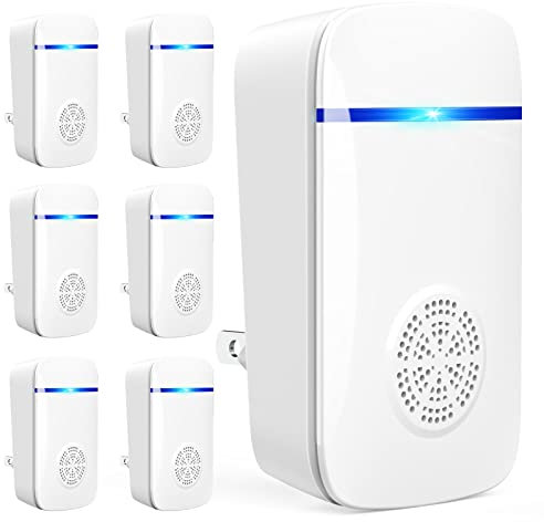 Ultrasonic Pest Repeller 6-Pack, Indoor Plug-In Mouse and Rat Repellent, Powerful Pest Control for Spiders, Cockroaches, Moths, Ants, Bed Bugs, and Other Rodents, Reusable Insect Repellent