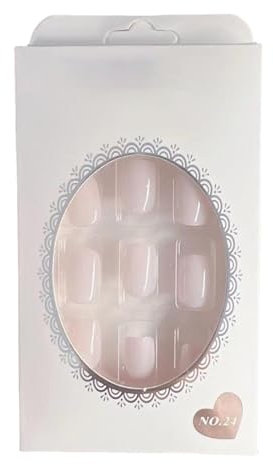 Nhujevkom Presione sobre las uñas, uñas postizas, Uñas sin pegamento, 24 piezas sin pegamento prensa en uñas, uñas postizas cortas, kit de uñas postizas extraíbles para mujeres