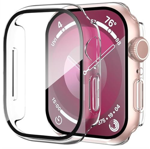 Generisch Case with Glass for Apple Watch 10 42mm, Full Coverage Protection, Ultra Slim, 9H, Drop and Crash Resistant,Prevents Scratches, 2 Pack, Transparent