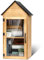 Wonderjune Outdoor Library Box Double Deck Literature Exchange Box Little Wood Cabinet Waterproof Book Storage for DIY, Neighborhoods Community and Schools Sharing Books, Literature and Newspapers