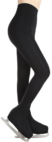 Eiskunstlauf Eislaufhose Eiskunstlauf Trainingshose Warme Strumpfhosen Hose Frauen Eiskunstlauf Strumpfhose Plus Samt Eislaufhose,Schwarz,XS
