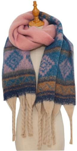 KARMA.DIEM Norweger Schal - Extra Warmer Weicher XXL Schal - 180x65cm - Unisex - Pashima/Stola/Extra Breit für Mann & Frau (1)
