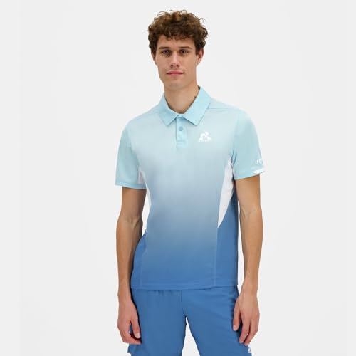 Le COQ Sportif Tennisschuh Pro Polo SS 25 Nr. 1 M – Sport für Herren – atmungsaktiv Anti-Schweiß Polyester Elastan – für Wettbewerbe Training – Größe XL – Farbe Blau Quiet Tide