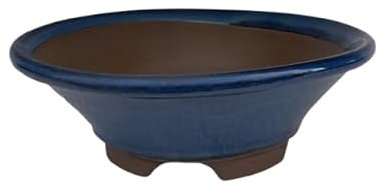 Bonsai Topf Rund Keramik 19,1x19,1x6,3 cm | Bonsai Pflanzgefäß aus Japan mit Drainageloch | Baum Nicht Enthalten | DREI Größen zur Auswahl