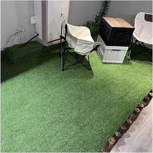 HynJGih Kunstrasen Synthetischer Kunstrasen, Rasenteppich for den Garten im Freien, hohe Dichte, Kunstrasen, 2 cm dick Natürliche und realistisch aussehende Garten Rase(50x200cm)