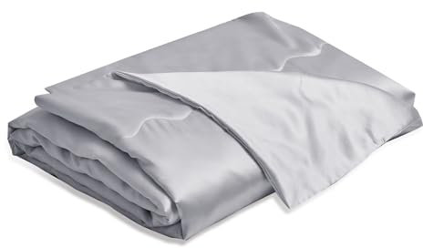 YASMENG Satin Decke 150x200 Grau Sofadecke Kühlende Seidige Seide Sommerdecke Leicht Weich Luxus Glatt Glänzend Satin Tagesdecke Kuscheldecke Blanket für Bett Sofa Couch Schlafzimmer Büro Reisen