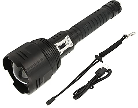 NUMNBE XHP360 Torcia LED Ricaricabile 5000LM Zoombar IPX4 Impermeabile - Luce Tattica Ultra Luminosa USB - C Ricarica Rapida Per Emergenze All'aperto e Caccia