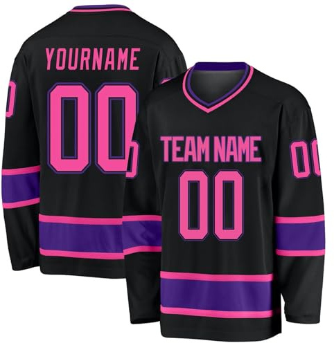 Maillot de Hockey Personnalisé Concevez Votre Maillot Hockey sur Glace Manches Longues Personnalisé avec Votre Nom/équipe/Numéro Personalised Training Clothing Noir