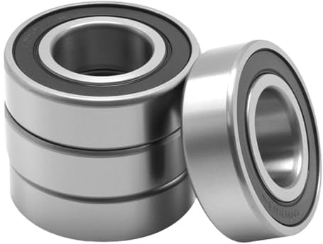 MospdyGear 4 Stück 6205-2RS Kugellager, 25 x 52 x 15 mm, Chromstahl-Lager mit Gummidoppeldichtung, vorgeölt für Motoren und Maschinen