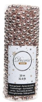 Perlenkette 8mm x 10 Meter Weihnachtsbaum Deko Christbaumschmuck rosa