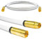 Sterndiscount 8m TV Antennenkabel Koaxial Kabel 5 Fach geschirmt 135dB HDTV Full HD UHD 4K TV-Stecker (gerade) zu TV-Buchse Fernsehkabel DVB-C DVB-T2 Radio DAB - Weiß (8m)