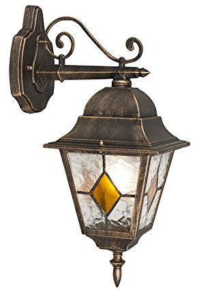 Qazqa - Landhaus I Vintage Vintage Außen Wandlaterne Bronze - Antigua Down I Außenbeleuchtung - Stahl Quadratisch - LED geeignet E27