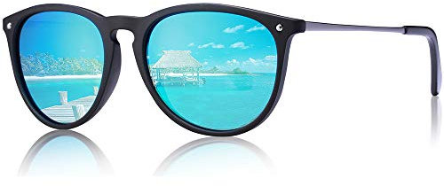 CARFIA Vintage Polarisierte Sonnenbrille für Damen Herren UV400 Schutz Ultraleicht Rahmen