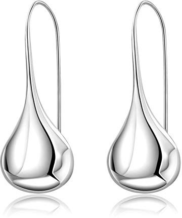 KnSam Boucles d'Oreilles Argent 925 Femme Boucle d'Oreille Goutte d'Eau Classique