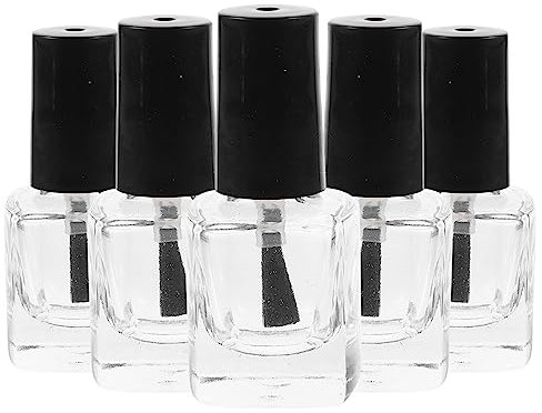 Lurrose Leere Nagellack-Flasche mit Pinsel innen quadratisch geformt, 5 ml
