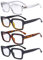 Eyekepper 4er Pack Damen Lesebrille - Stilvolle quadratische Lesebrille für Damen +1.00