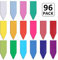 96 Stück pfeilförmige magnetische Lesezeichen, bunte Magnet-Seitenmarker, magnetische Seitenclips für Studenten, Lehrer, Schule, Zuhause, Büro, Lesezubehör (helle Farben)