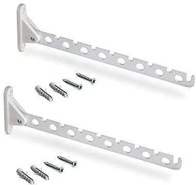 Emuca - Appendini pieghevoli per armadio Jagmet, 321,Verniciato bianco, Acciaio