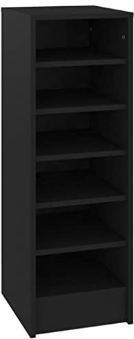 vidaXL Schuhschrank mit 6 Fächern Schuhregal Schuhablage Schrank Regal Schuhaufbewahrung Kommode Schuhständer Schwarz 31,5x35x90cm Holzwerkstoff