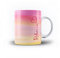 iCaseDesigner Personalised Watercolour Painting Name with Heart 11oz Ceramic Mug - 7. Sunrise Pinks Vertical Name